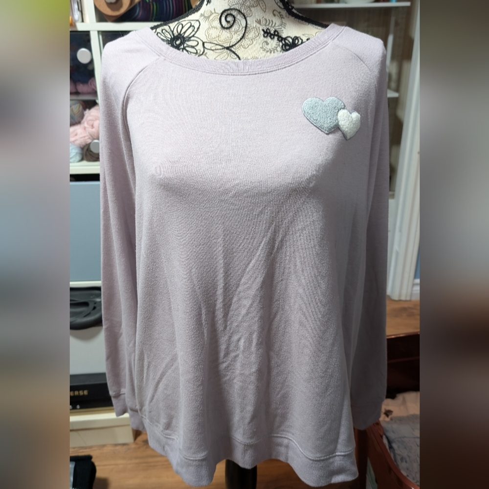 Joe Fresh Light Purple Sweatshirt with Heart Patches